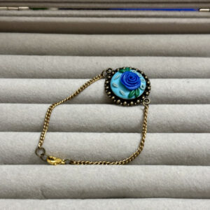 Blue Rose Chain Bracelet