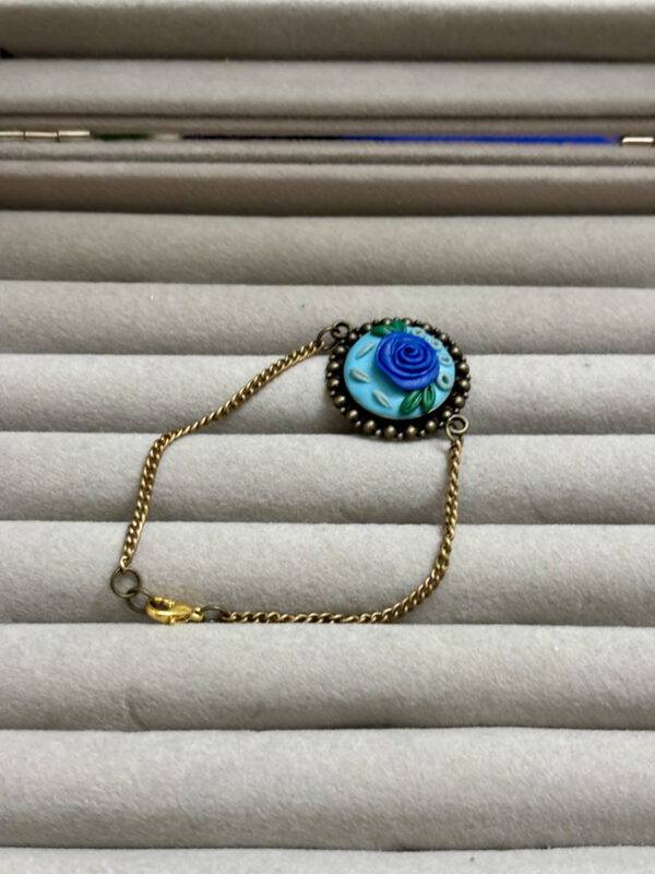 Blue Rose Chain Bracelet