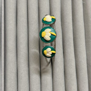 Daisy on Teal Cuff