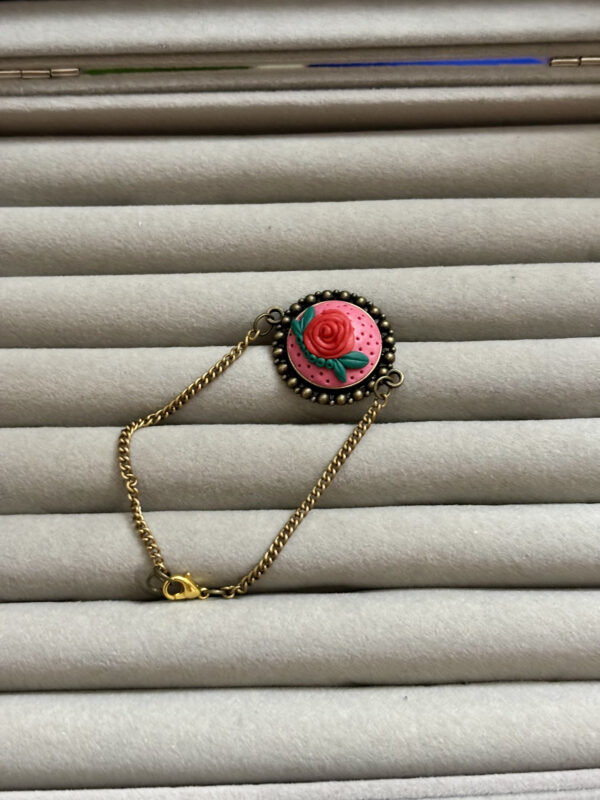 Pink Rose Chain Bracelet