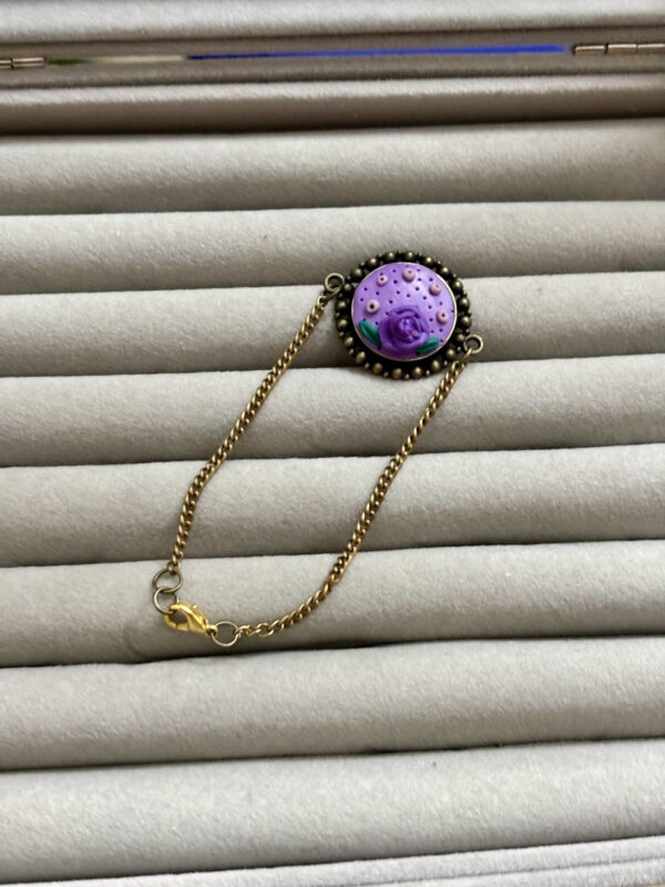 Purple Rose Chain Bracelet