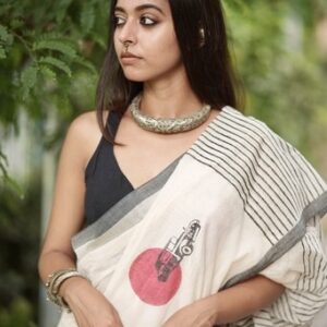 Vintage Rolls Royce Block Print Saree