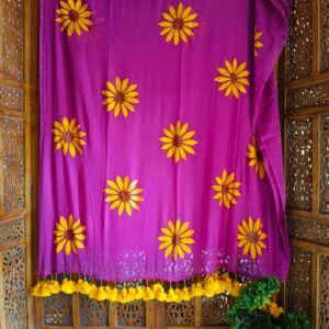 Suryamukhi Purple Mulmul Saree