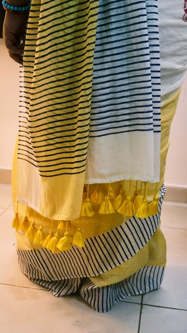 Namma Autorickshaw Block Print Saree - Image 3