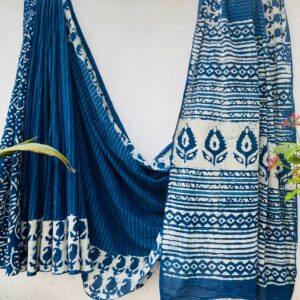 Indigo Amrapali Block Print Saree