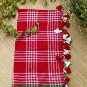 Handloom Mulmul Check Saree