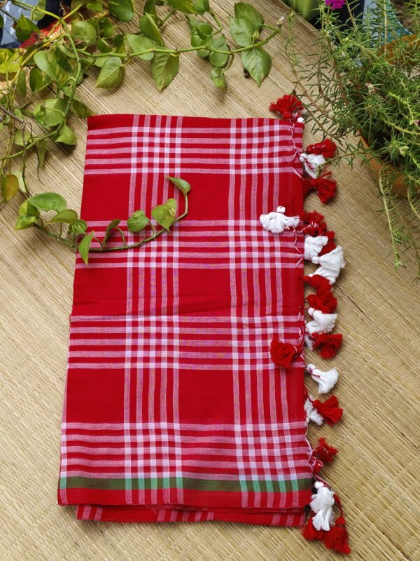 Handloom Mulmul Check Saree