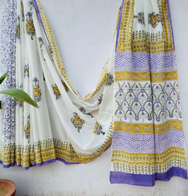 Bageecha Hand Block Print Saree