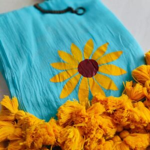 Suryamukhi Sky Mulmul Saree