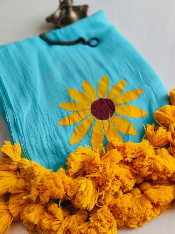 Suryamukhi Sky Mulmul Saree
