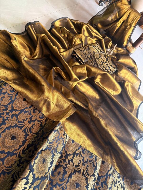 Benarasi Tissue Saree ( Gold Black)