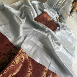 Banarasi Tissue Saree (Silver Wine)