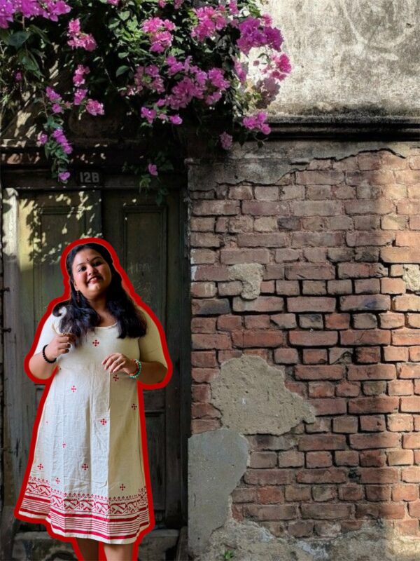 Jamdani Block Print Dress