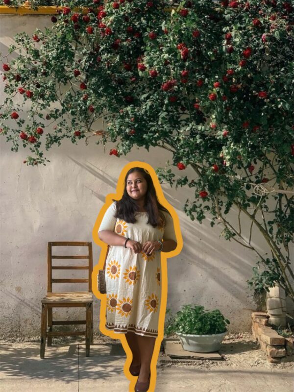Sunflower Handblock Printed Dress - Image 3