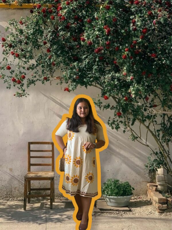 Sunflower Block Print Dress