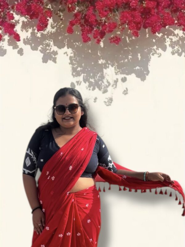 Black Jamdani Wrap Top - Image 4