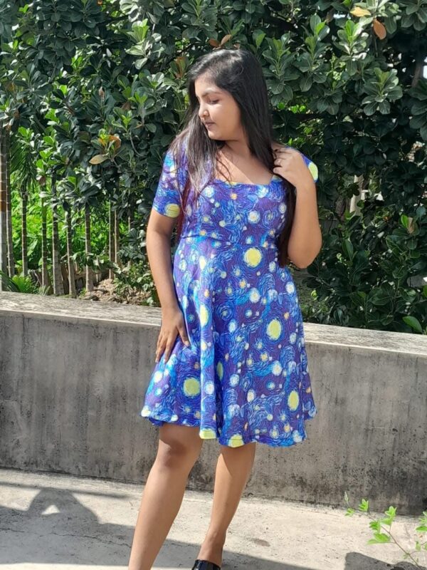Starry Night Flare Midi Dress