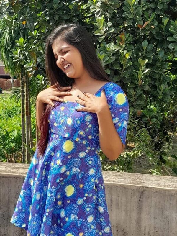 Starry Night Flare Midi Dress - Image 2