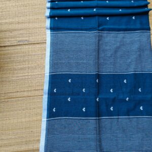 Indigo Heart Weave Jamdani Saree