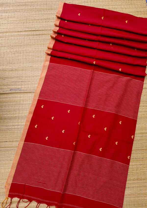 Cherry Heart Weave Jamdani Saree