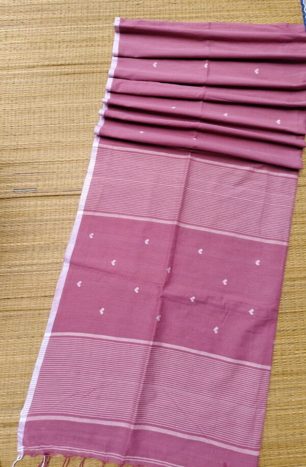 Pink Heart Weave Jamdani Saree