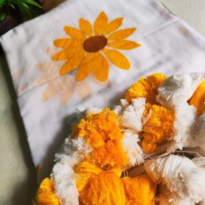 Surya Mukhi White Mulmul Saree