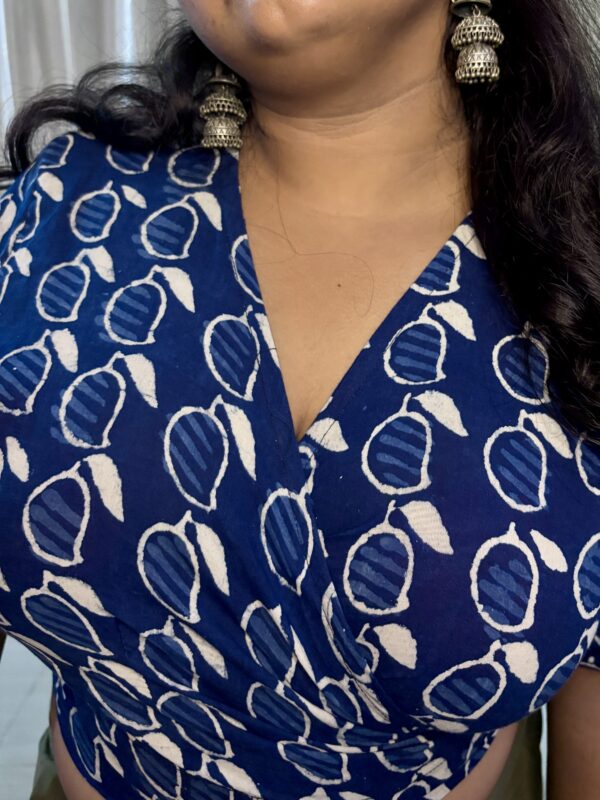 Aam Indigo Wrap Top