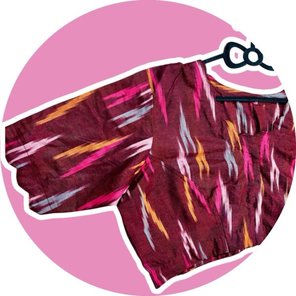 Wine Ikkat Blouse - Image 3