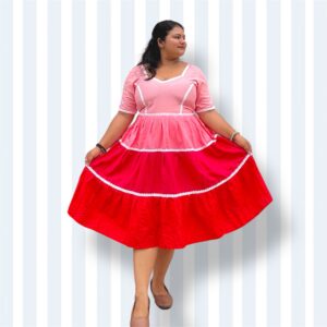 Pink Ombre Tiered Dress