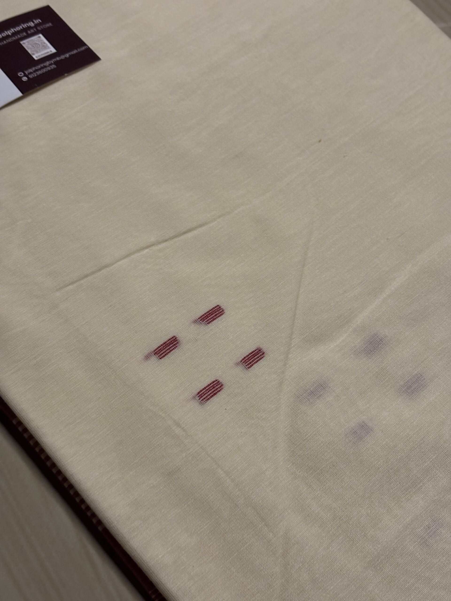 Labanya White Red Jamdani Saree - Image 6