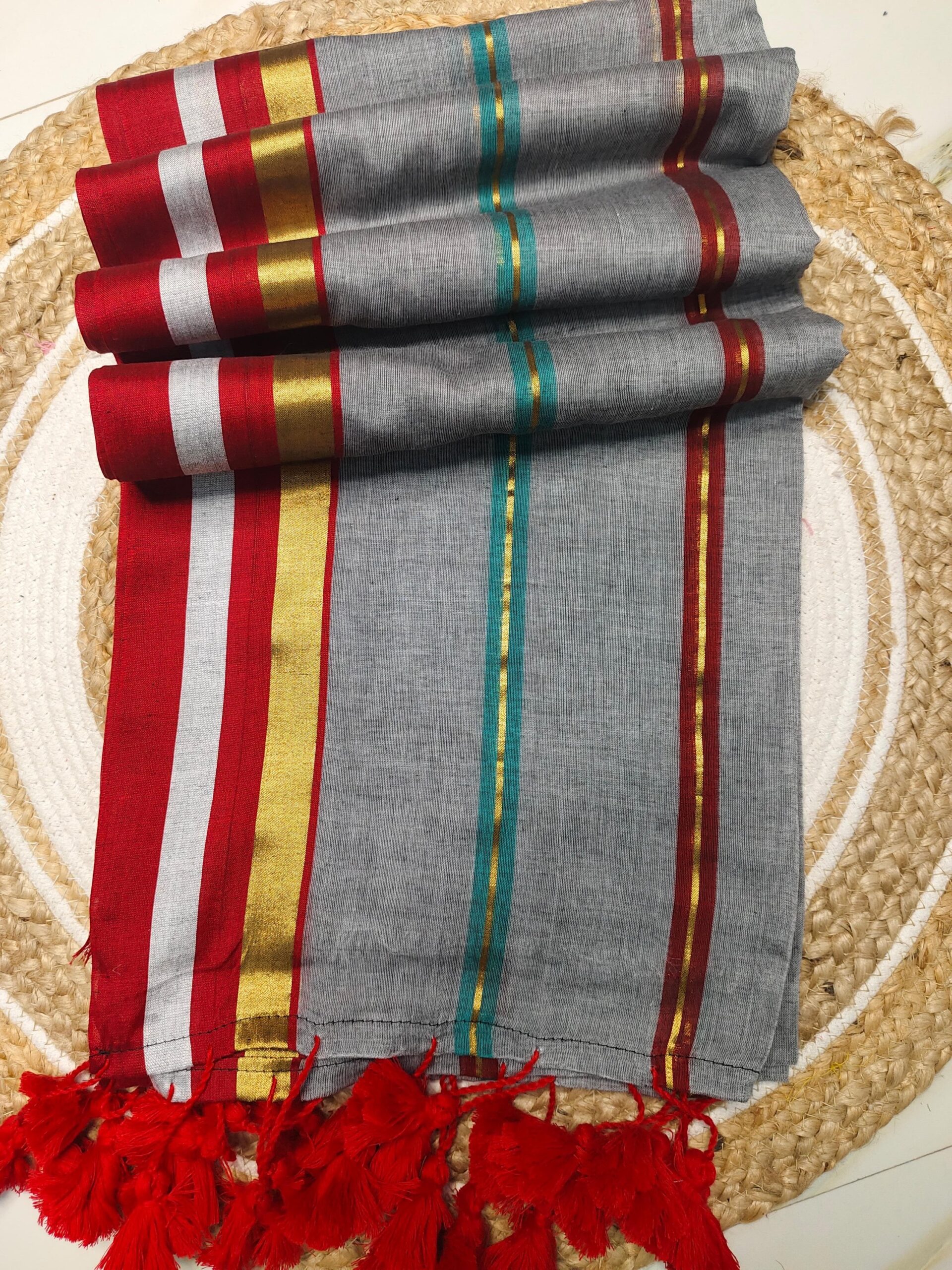 Shubhra Saree (Grey) - Image 2