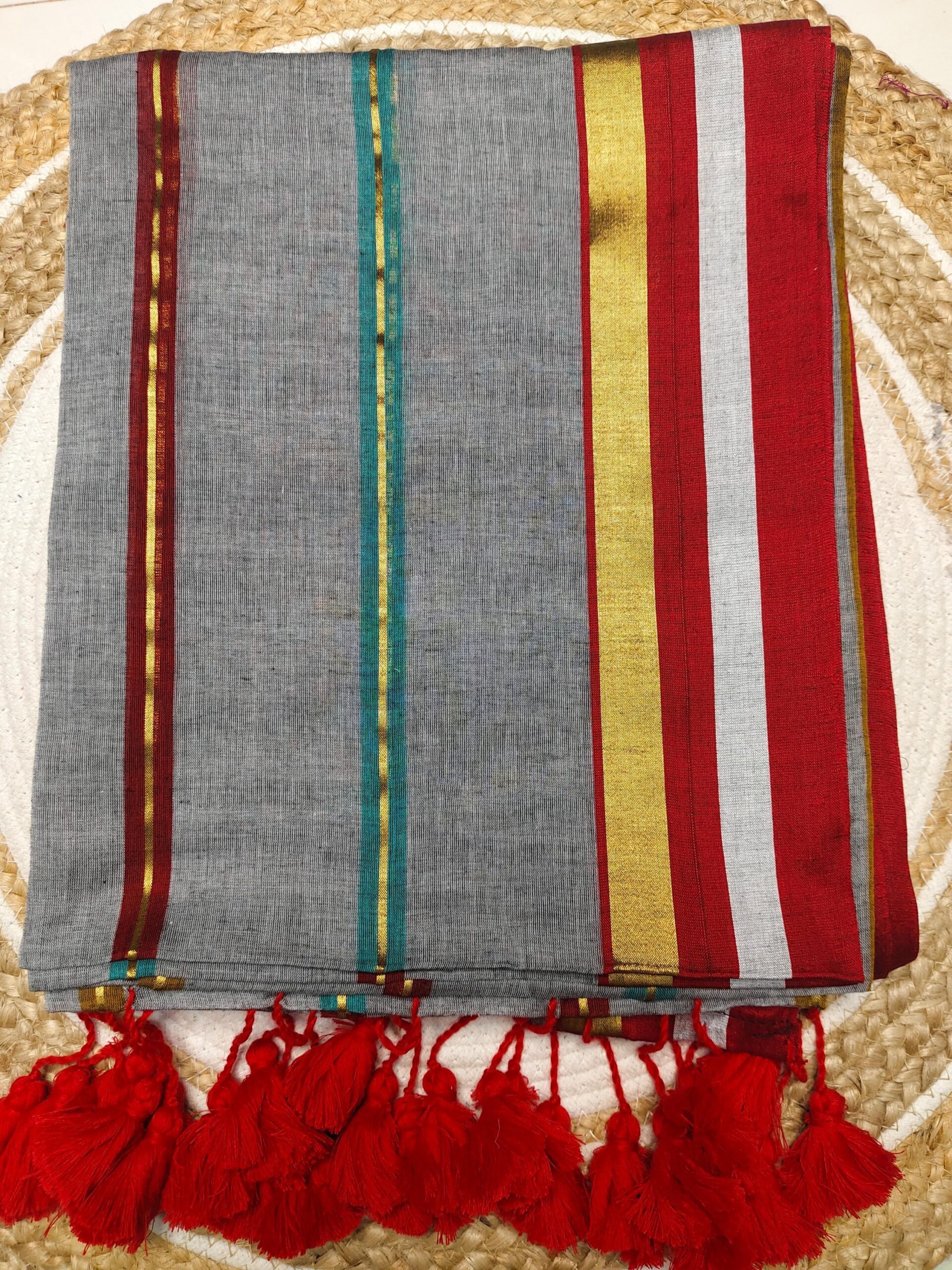 Shubhra Saree (Grey)