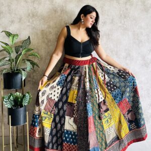 Ajrakh Patchwork Skirt