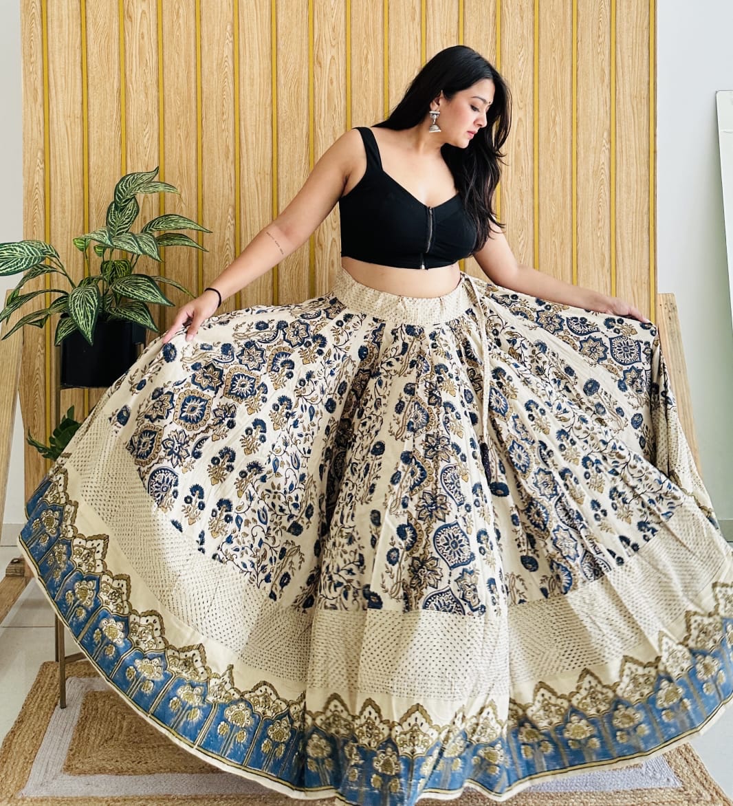 Sukoon Ajrakh Kali Skirt