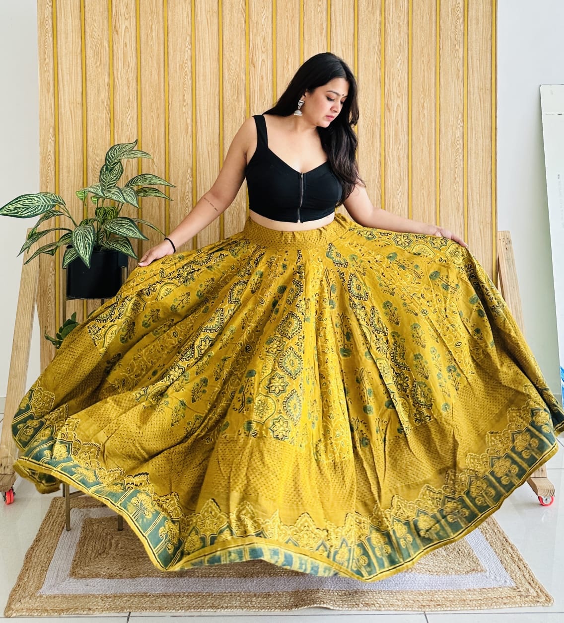 Kanak Ajrakh Kali Skirt