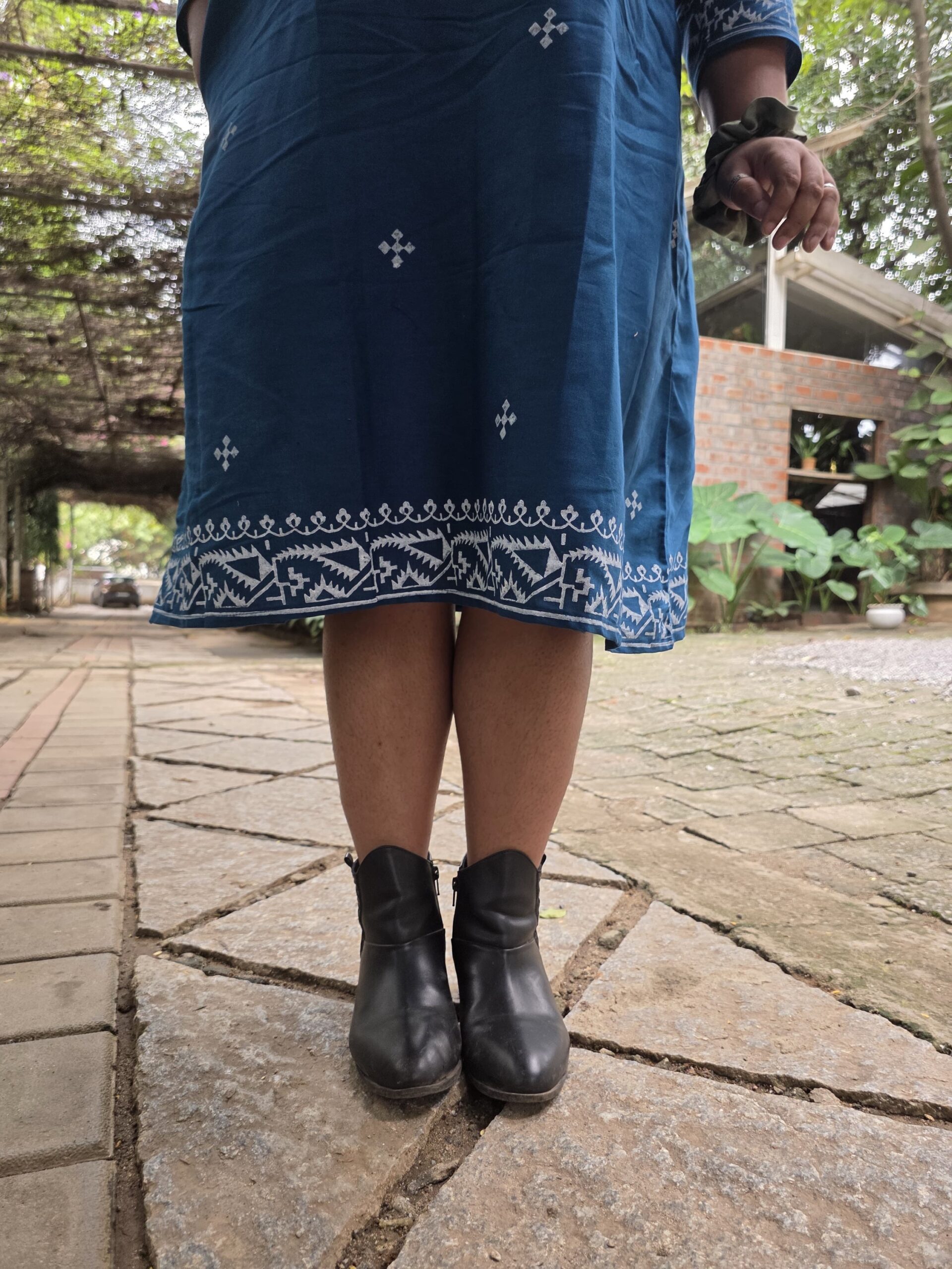 Neelanjana Jamdani Blockprint Dress - Image 4