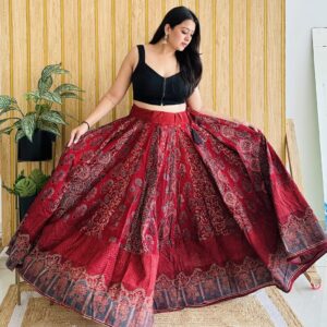Sringar Ajrakh Kali Skirt