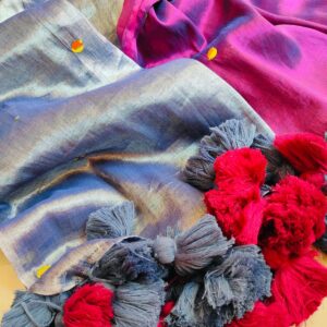 Silver Wine Raga Saree