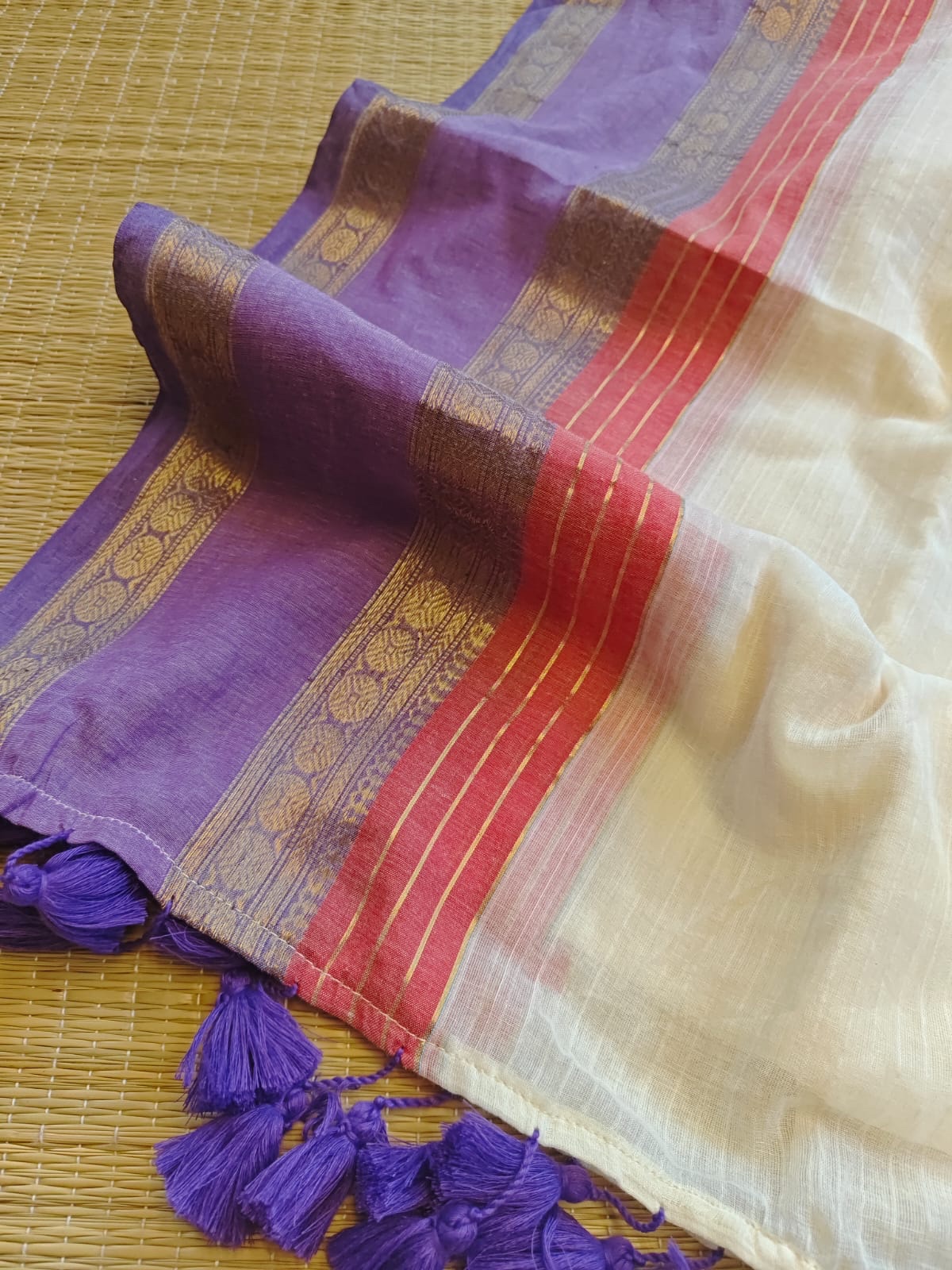 Gulabi Lila Saree - Image 3