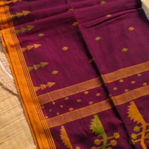 Wine Needlework Jamdani