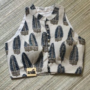 Ivory Ajrakh Collar Blouse