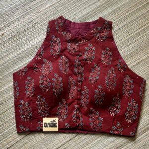 Maroon Ajrakh Collared Blouse