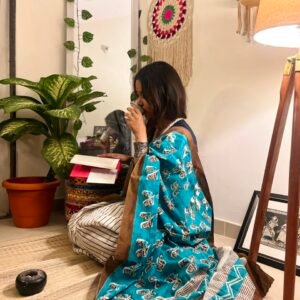 Cha-khor Blockprint Saree
