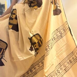 Mahalaya Blockprint Saree