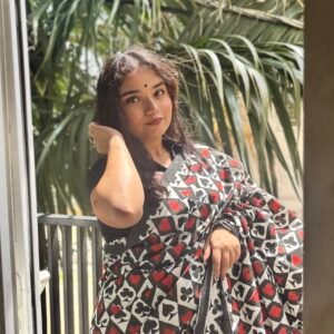 Tasher Desh Blockprint Saree