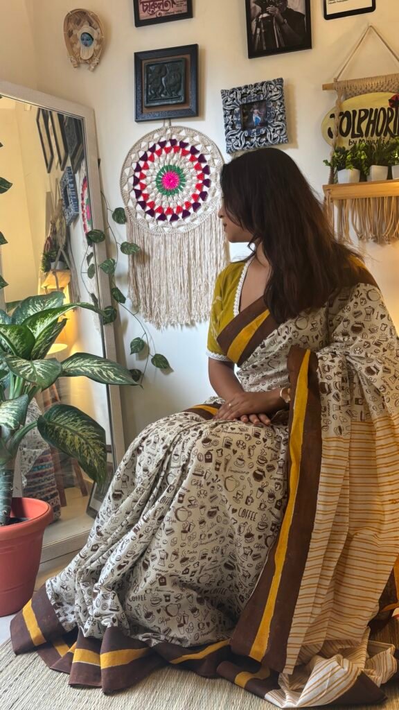 Caffeine  Blockprint Saree